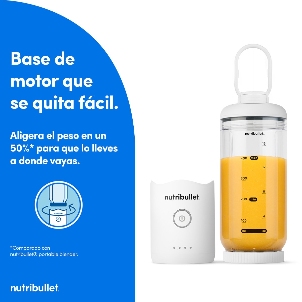 Nutribullet Portable Flex con carga USB, Blanco. Nutribullet — imagen 5