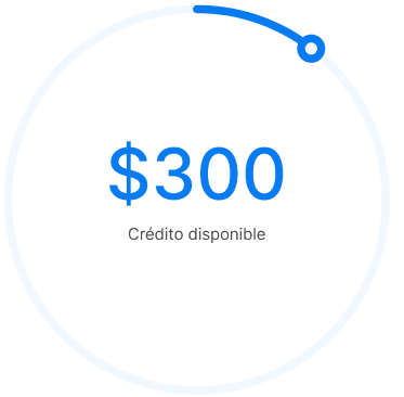 Tarjeta de Nelo con el crédito disponible del comprador
