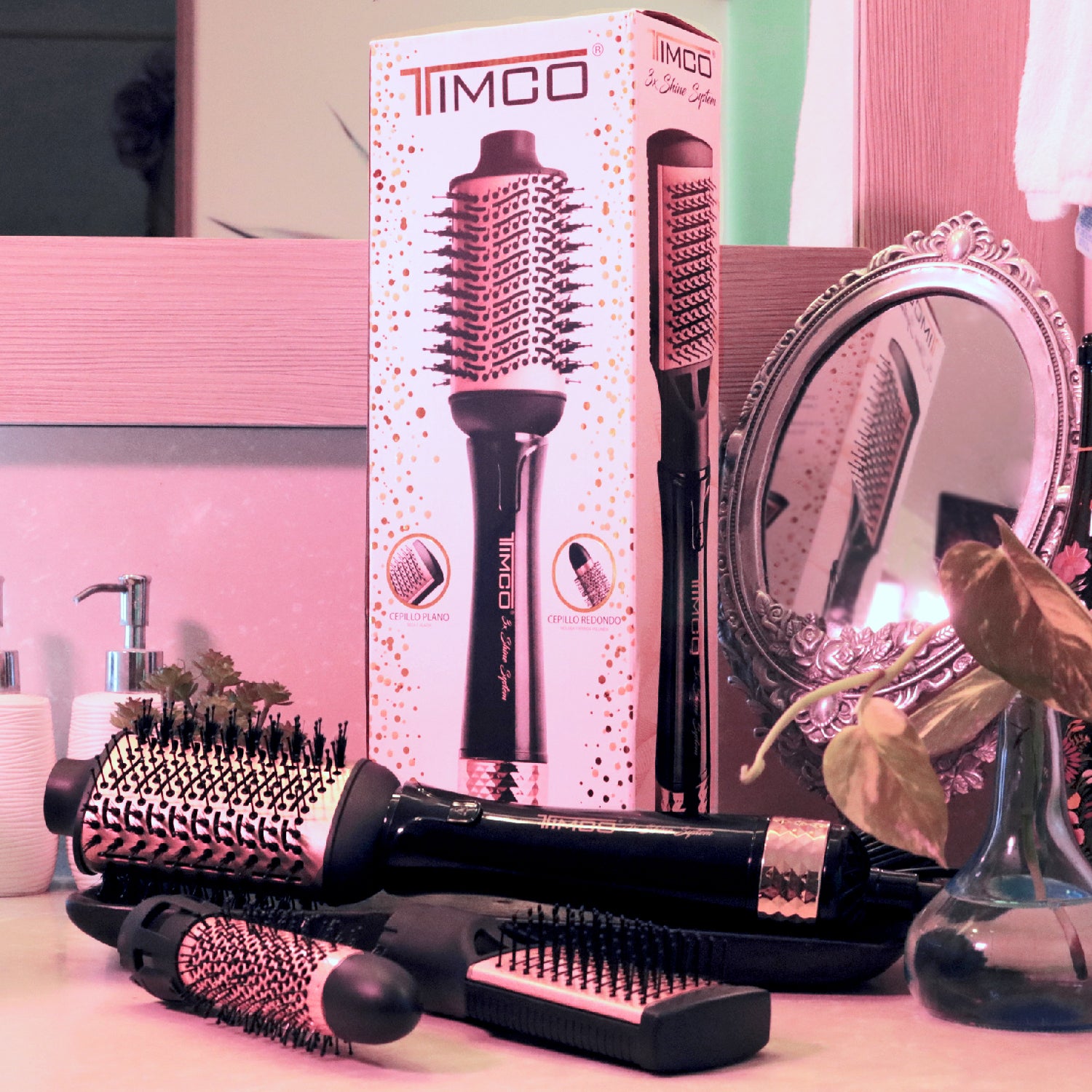 Cepillo de Aire Electrico Secadora de Cabello 3 Cabezales Intercambiables Timco AJ-819 — imagen 8