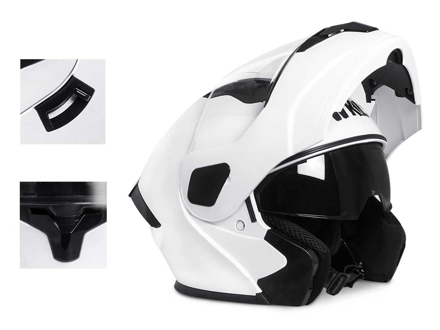 Casco motocicleta certificado DOT abatible moto WKL CH-103 — imagen 10