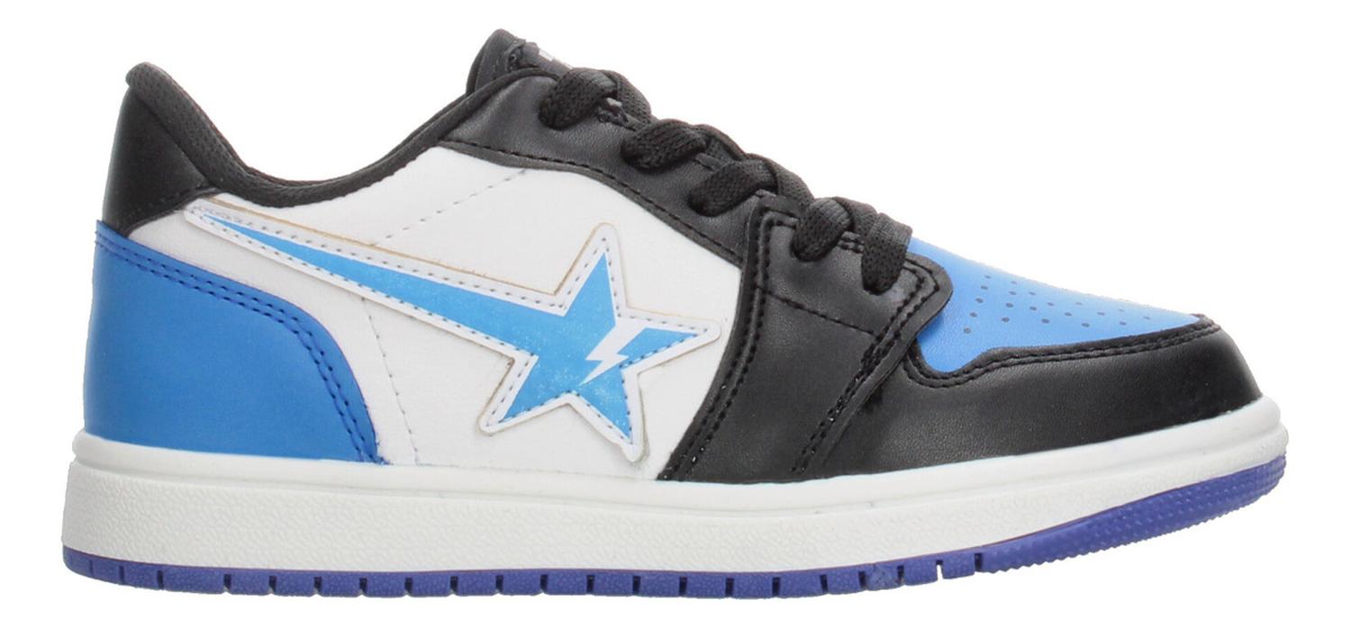 Tenis Niño Vavito Diseño Estrella Azul Negro Casual Ligero Streetwear Cintas Agujetas Ajustables — imagen 2
