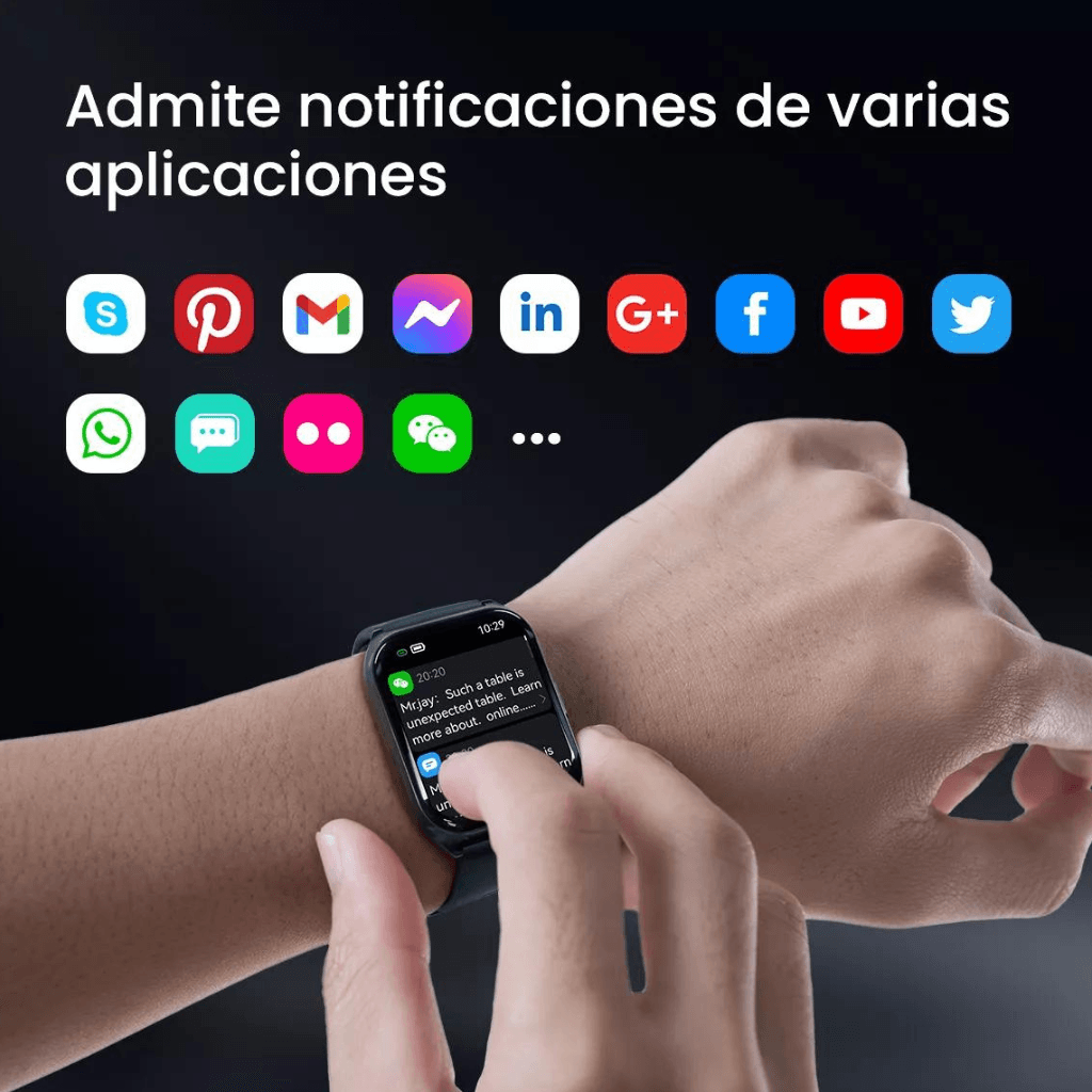 Smartwatch Filwans GTS Mini Plata Pantalla 1.85'' HD, Llamadas Bluetooth, Salud y Fitness, Batería de Larga Duración, IP68 — imagen 5