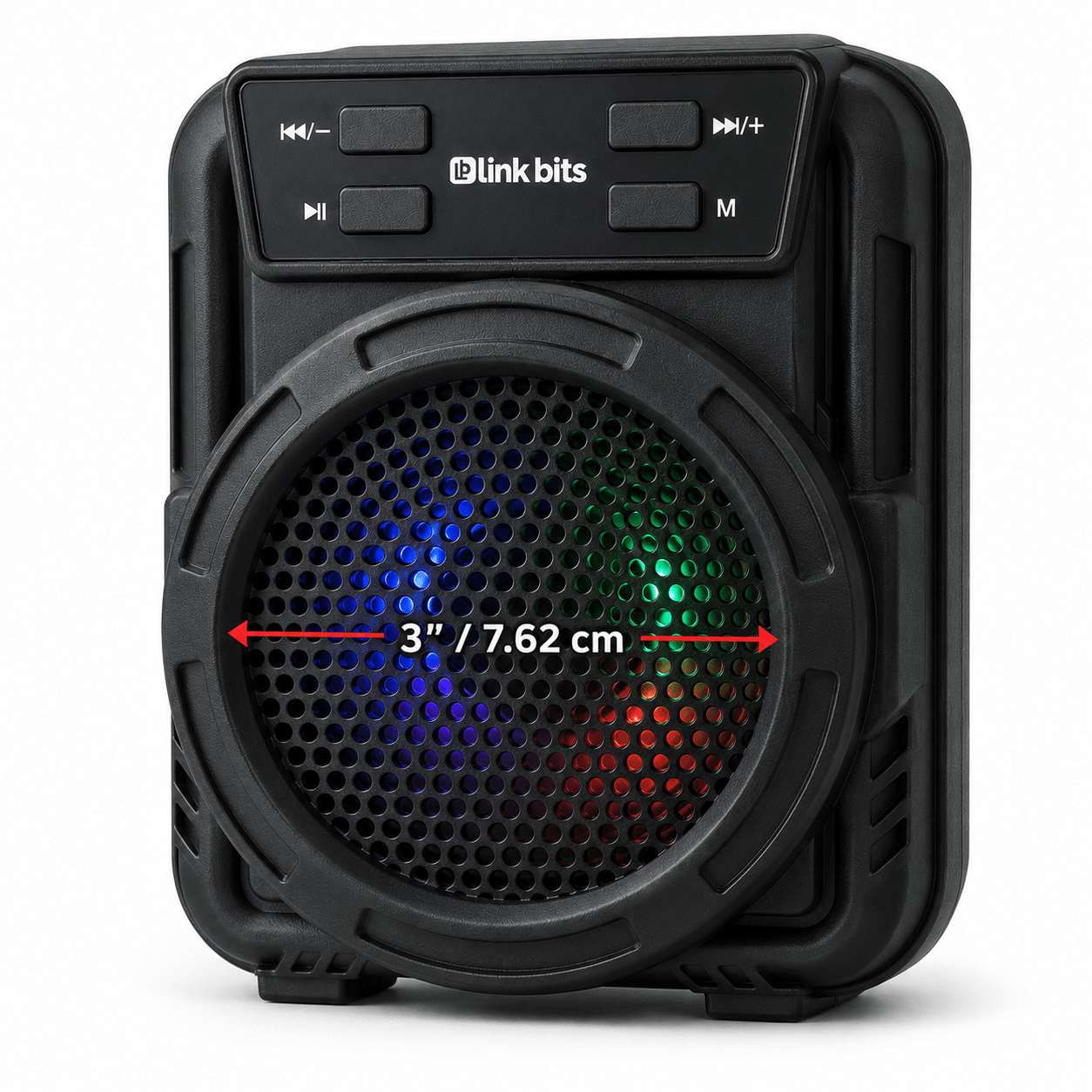 Bocina Link Bits inalámbrica bluetooth, radio FM, USB y microSD. 3 pulgadas — imagen 4