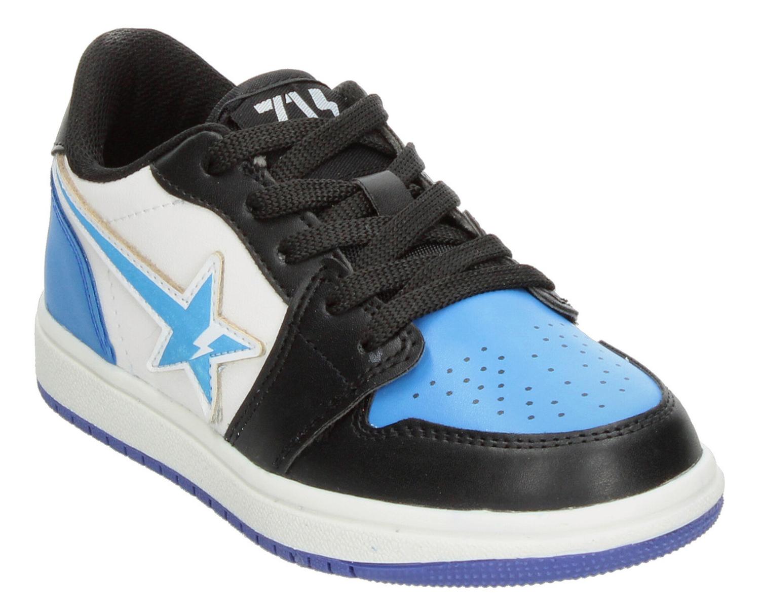 Tenis Niño Vavito Diseño Estrella Azul Negro Casual Ligero Streetwear Cintas Agujetas Ajustables — imagen 5