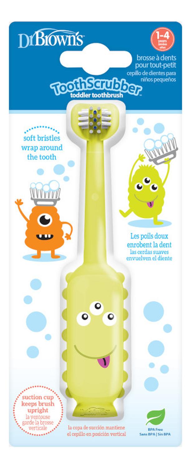 Cepillo De Dientes Dr. Brown's Bebé Monstruo Suave Cerdas Delicadas Mango Ergonómico Antideslizante Seguro Entrenamiento Infantil 0-3 Años Estimulación Oral Divertido Colorido — imagen 2