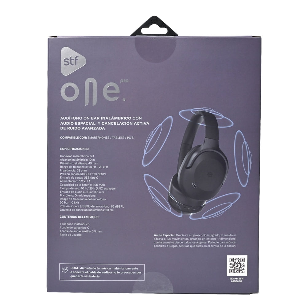 Audífonos inalámbricos On Ear One Pro STF ANC 40h Uso Negro — imagen 16