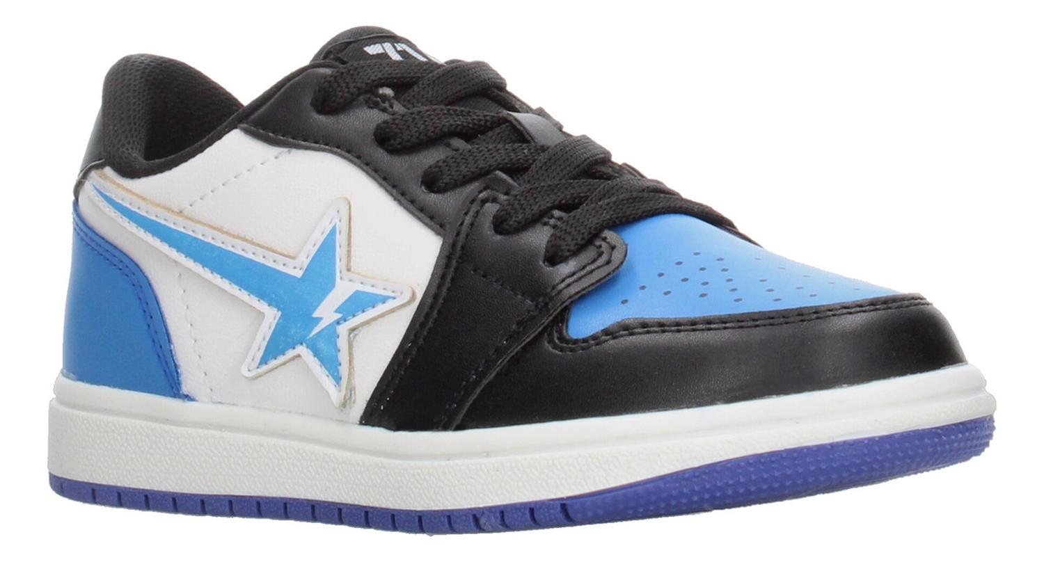 Tenis Niño Vavito Diseño Estrella Azul Negro Casual Ligero Streetwear Cintas Agujetas Ajustables — imagen 3