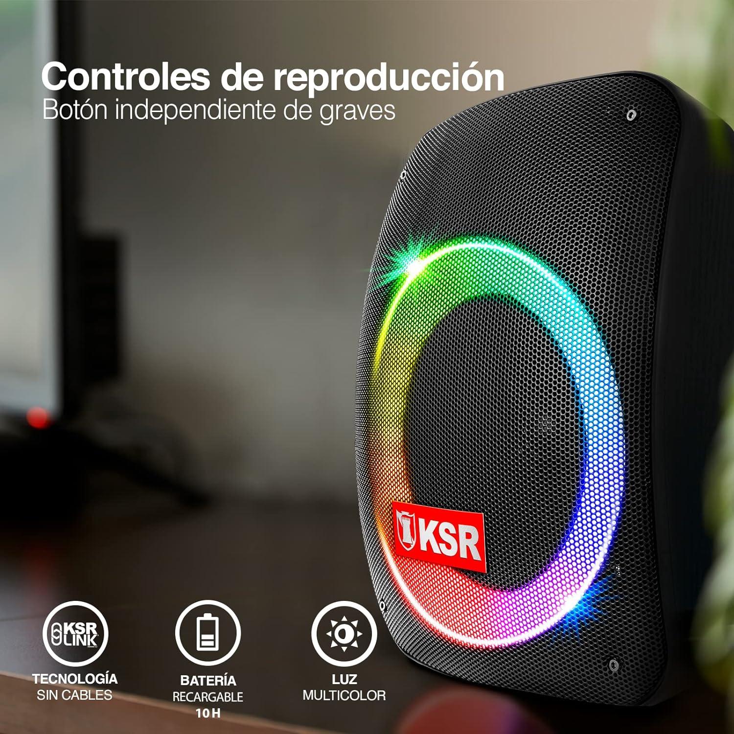 BAFLE BOCINA KAISER KSW-5006 4 PUL RECARGABLE BT RADIO FM USB — imagen 5